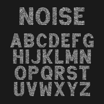 Decorative alphabet letters with noise effect.