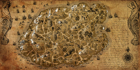 Old vintage fantasy map   © Yurii Andreichyn