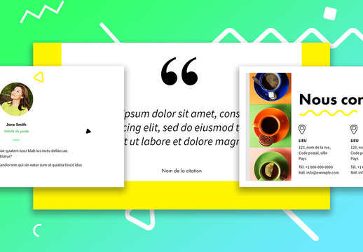 Mise en page de pr&eacute;sentation n&eacute;on