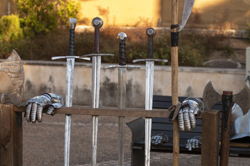 Medieval swords detail