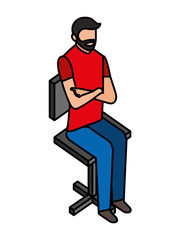 beard man sitting on chair