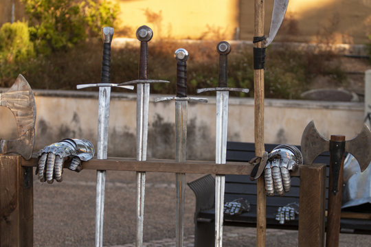 Medieval swords detail