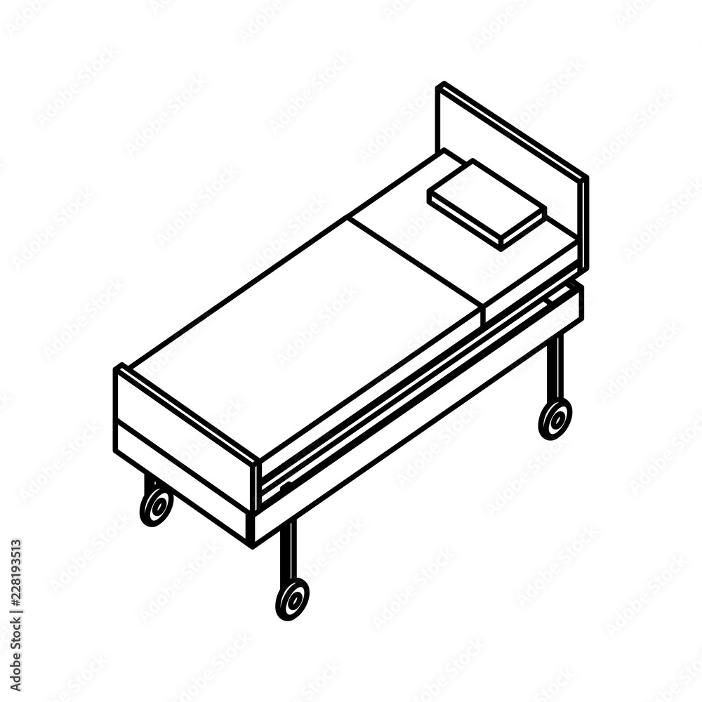 Sticker bed with wheels medical healthcare