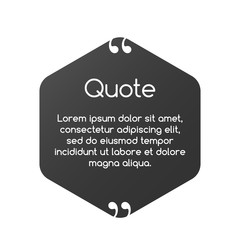 Quote speech bubble, template, text in brackets, citation frame, quote box. vector illustration.
