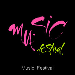 Fototapeta premium music festival lettering template