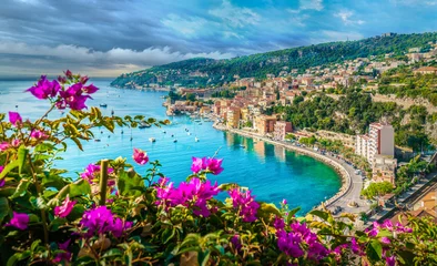Wall murals Destinations French Riviera coast with medieval town Villefranche sur Mer, Nice region, France