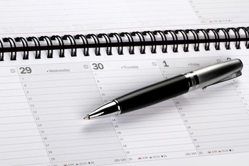 Pen On Calendar Close-up