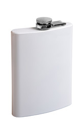 White metal flask, isolated