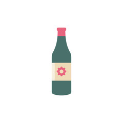 Bottle vector icon with settings sign. Bar alcohol beverage icon and customize, setup, manage, process symbol