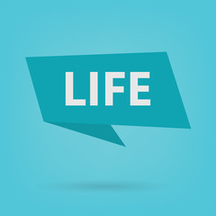 life word on a sticker- vector illustration