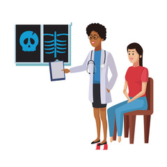 Doctor talking patient vector