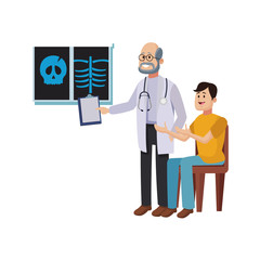 Doctor talking patient vector i