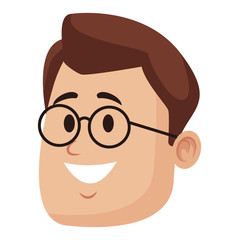 Obraz premium Man face with glasses cartoon