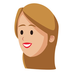 Woman face smiling cartoon