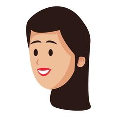 Woman face smiling cartoon