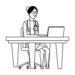 Woman doctor at office