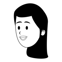Woman face smiling cartoon