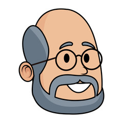 Adult man face cartoon