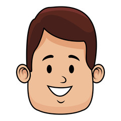 Man face smiling cartoon