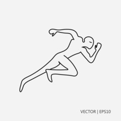 Fototapeta premium Person running. Runner and athlete. Vector illustration
