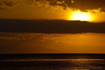 sunset over sea in Lombok indonesia
