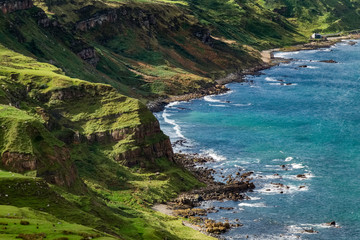 Landscape around Fair head trail in Northern Ireland, United Kingdom