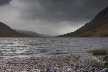 Landscape of Glen Etive in the Scottish Highlands 