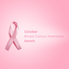 breast cancer awareness month with pink ribbon