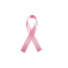 isolated pink satin ribbon