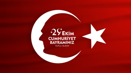 29 ekim cumhuriyet bayrami Day Turkey. Translation: 29 october Republic Day Turkey and the National Day in Turkey. celebration republic. vector illustration