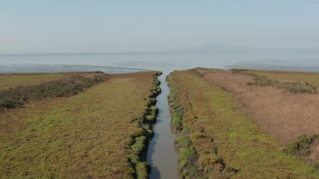 Aerial video of Delta water in Northern California