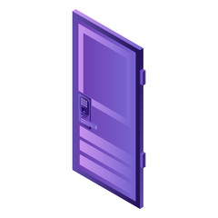 Smart lock door icon. Isometric of smart lock door vector icon for web design isolated on white background