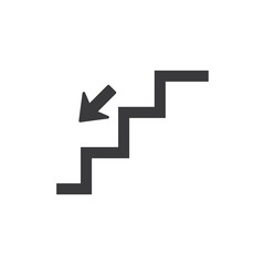 Stairs down vector icon