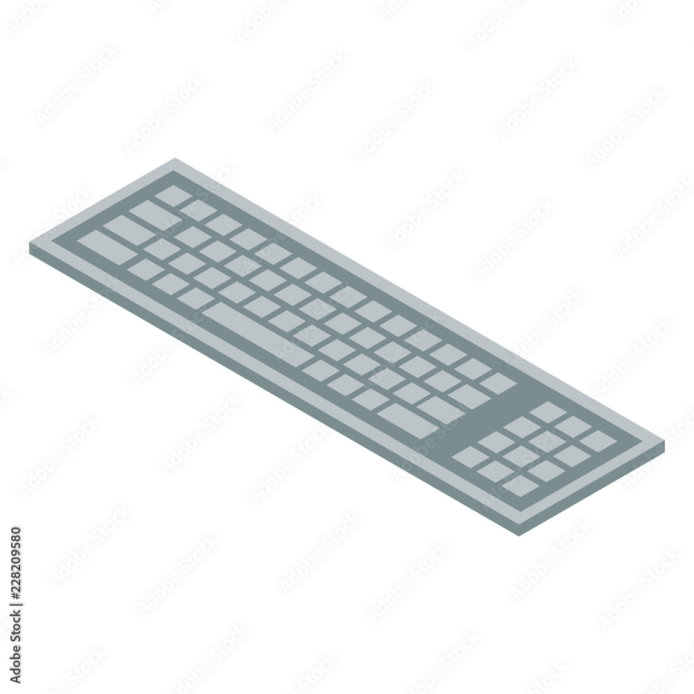 Poster wireless keyboard icon. isometric of wireless keyboard vector icon for web design isolated on white 