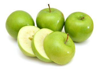 green apples isolated on white