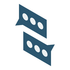 Chat bubble icon. Isometric of chat bubble vector icon for web design isolated on white background