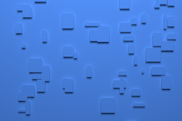 Colorful 3D rendering. Plain rectangle or square. For graphic design or background, with soft shadow.