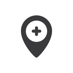 Hospital location vector icon