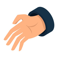 Man hand icon. Isometric of man hand vector icon for web design isolated on white background