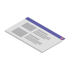 Computer window icon. Isometric of computer window vector icon for web design isolated on white background