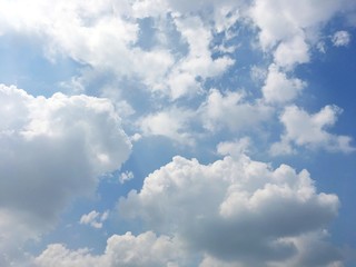 Blue sky with white clouds.