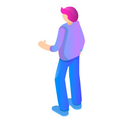 Young boy icon. Isometric of young boy vector icon for web design isolated on white background