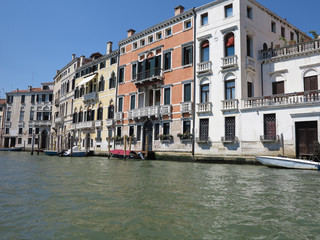 Naklejka premium 20.06.2017, Venice, Italy: View of historic buildings and canals from gondola