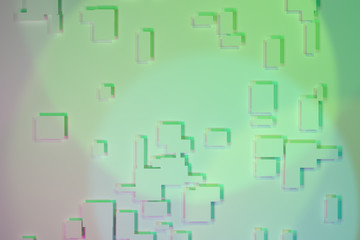 Colorful 3D rendering. Decorative, illustrations with soft shadow, plain rectangle or square, for design texture background.