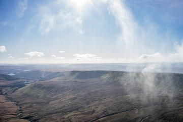 Mist and clouds in the Brecon Beacons