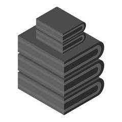 Black towel stack icon. Isometric of black towel stack vector icon for web design isolated on white background