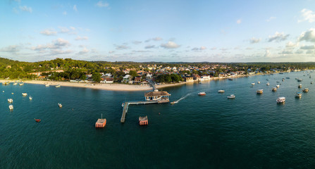 Aerial view of the port of Gamboa do Morro, Bahia, Brazil