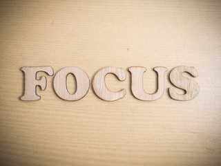 Focus. Words Typography Concept