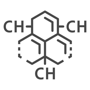 Carbon hydrogen substance icon. Outline carbon hydrogen substance vector icon for web design isolated on white background