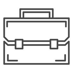 Leather suitcase icon. Outline leather suitcase vector icon for web design isolated on white background